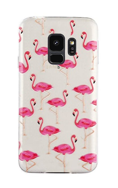 Flexibel TPU telefoonhoesje voor Galaxy S9 Plus met flamingoprint