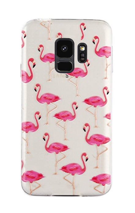 Transparant TPU Hoesje met Flamingo Print voor Samsung Galaxy S9
