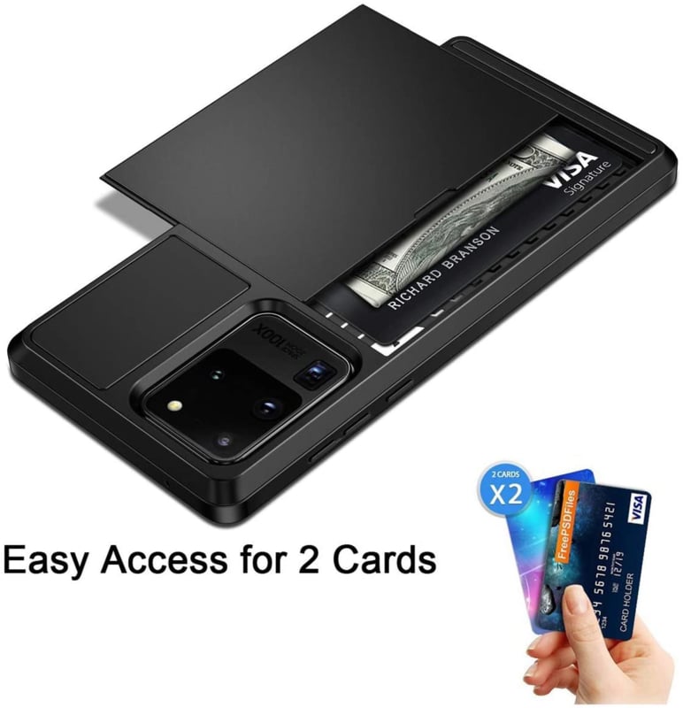 Slide Armor Telefoonhoesje met Pashouder voor Samsung Galaxy S21 Ultra