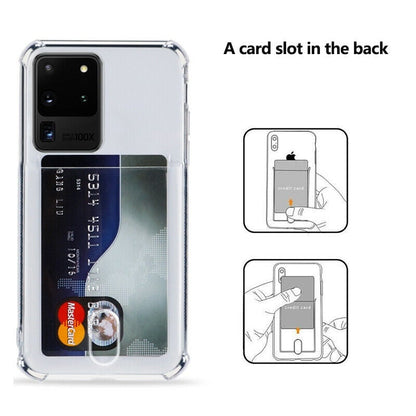 Transparant TPU telefoonhoesje met pasjesvakje voor Galaxy S20