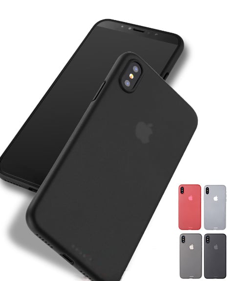 iPhone Xs Max Soft Plastic Matte Hoesje / / Wit / Rood