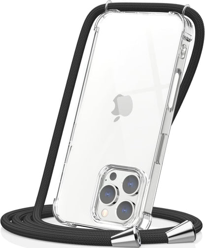 Transparant TPU telefoonhoesje met verstelbaar koord voor iPhone 16 Pro Max