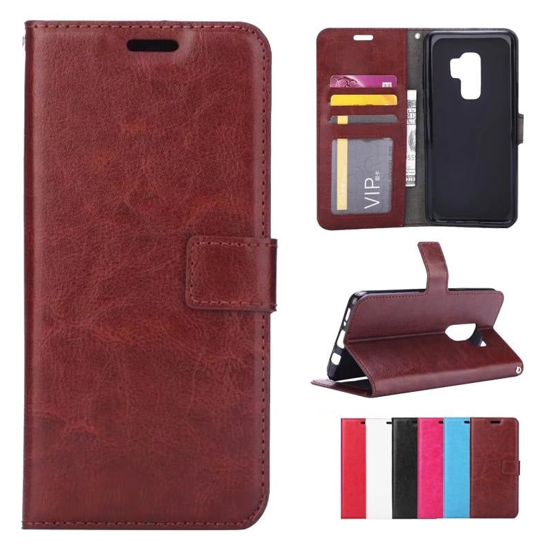 Leren portemonnee hoesje met pasfotovakje voor Samsung Galaxy S9 Plus
