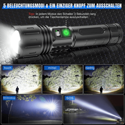 Oplaadbare led zaklamp met powerbankfunctie