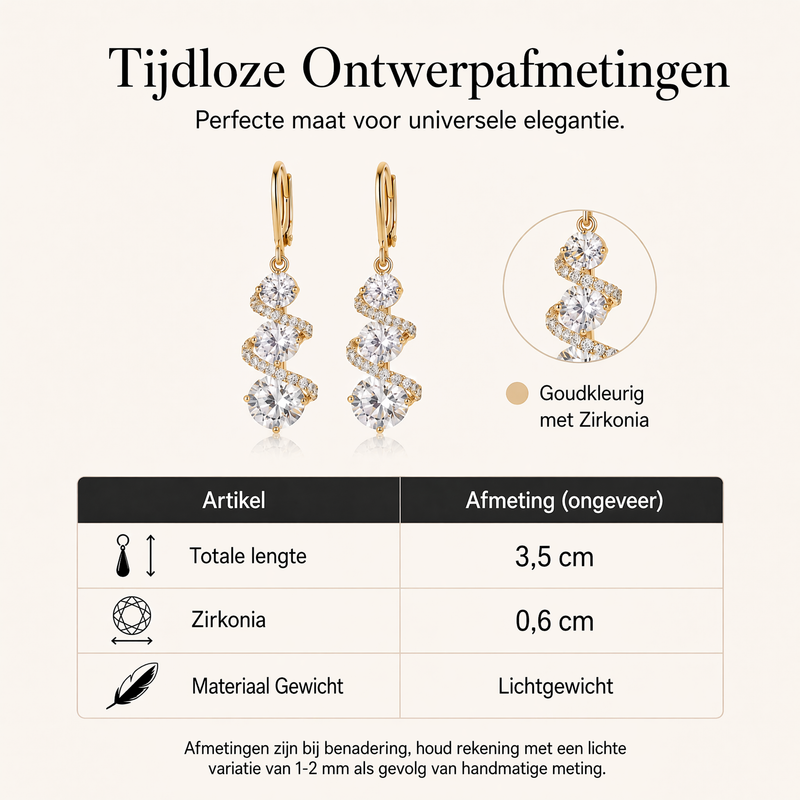 Asymmetrische spiraalvormige hangoorbellen met speelse vormen