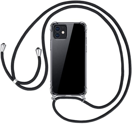 Transparant TPU telefoonhoesje met verstelbaar draagkoord
