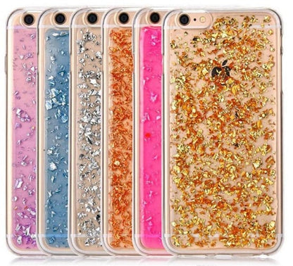 Glitter TPU telefoonhoesje met bladgoud look voor iPhone 7 Plus / 8 Plus