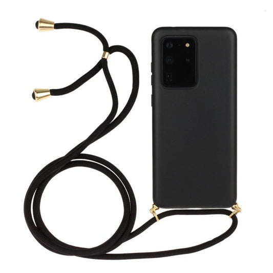 Galaxy S20 Ultra Crossbody TPU Hoesje met Verstelbaar Koord Zwart