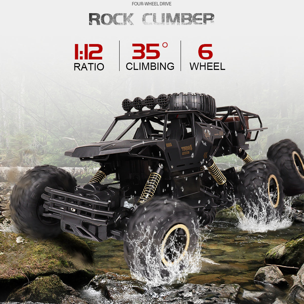 Bestuurbare RC Monstertruck met 6WD Aandrijving