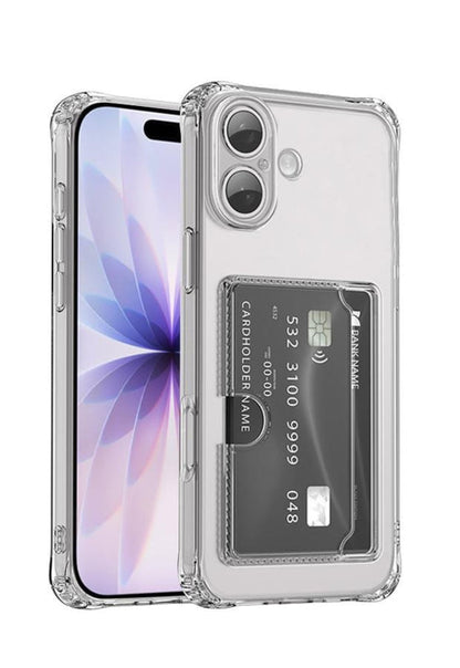 Transparant TPU telefoonhoesje met pasjesvak voor iPhone 17