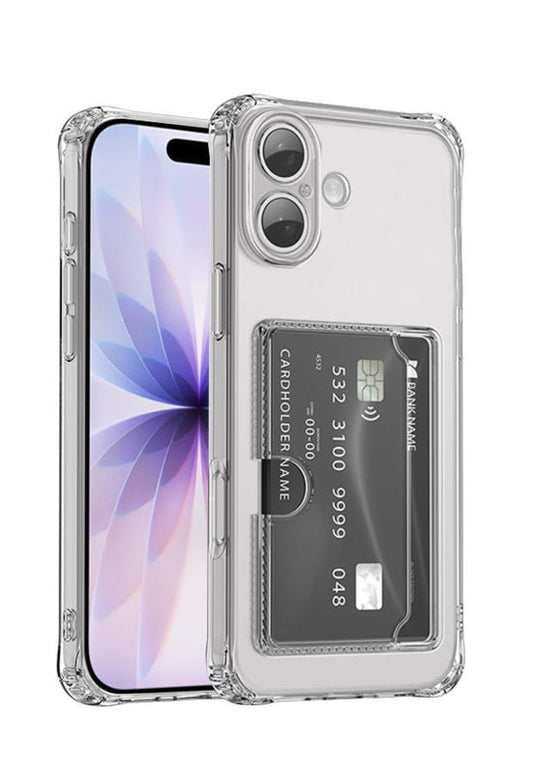 Transparant TPU telefoonhoesje met pasjesvak voor iPhone 17
