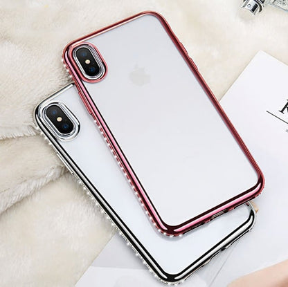 Glitter backcover voor iPhone Xs Max met bergkristallen