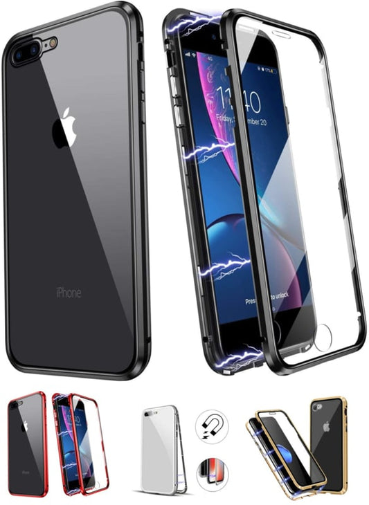 Magnetisch Telefoonhoesje met Dubbelzijdig Glas voor iPhone 7 Plus / 8 Plus