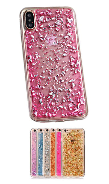 Transparant TPU glitterhoesje voor iPhone X en Xs