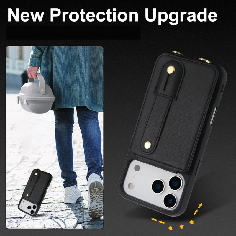 iPhone 17 Pro hoesje met pasjeshouder en draagkoord