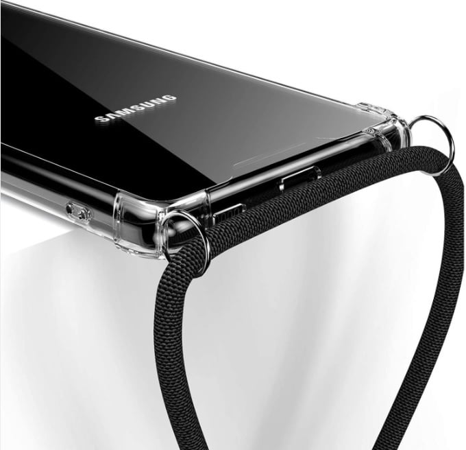 Transparant TPU telefoonhoesje voor Galaxy S22 Plus met draagkoord