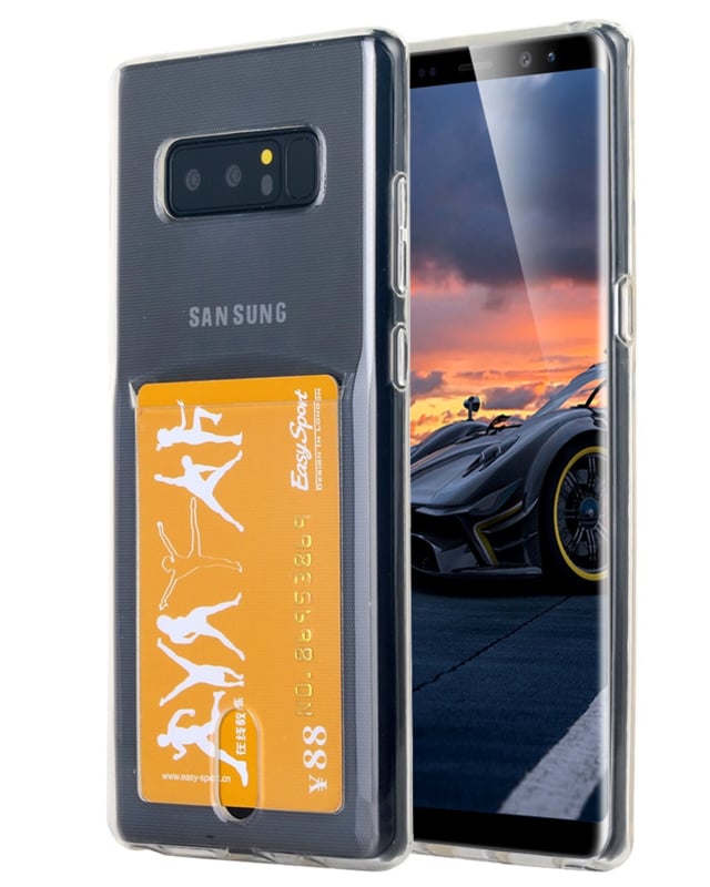 Transparant TPU telefoonhoesje met pasjeshouder voor Galaxy S10e