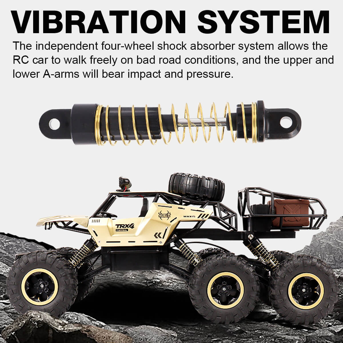 Bestuurbare RC Monstertruck met 6WD Aandrijving