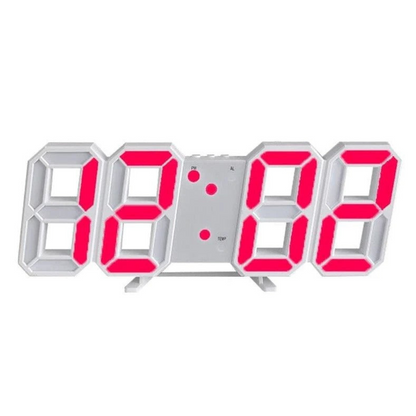 Digitale 3D LED wandklok met instelbare verlichting