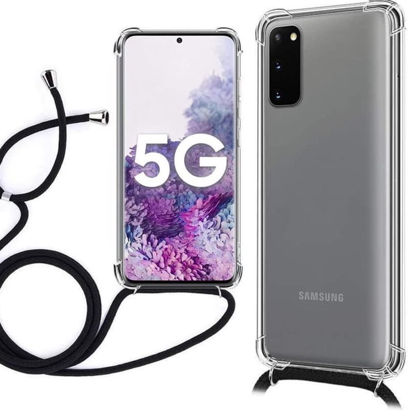 Transparant TPU telefoonhoesje met verstelbaar koord voor Galaxy S20 Plus