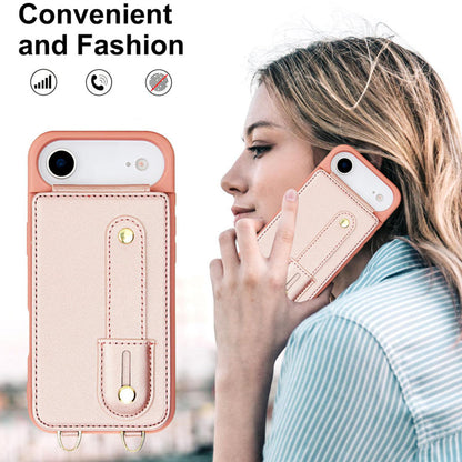Leren Telefoonhoesje met Pasjeshouder en Draagkoord Rosé Goud