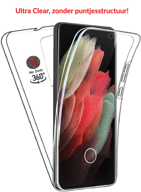 Transparant 360 Graden Telefoonhoesje voor Samsung Galaxy S21 Ultra