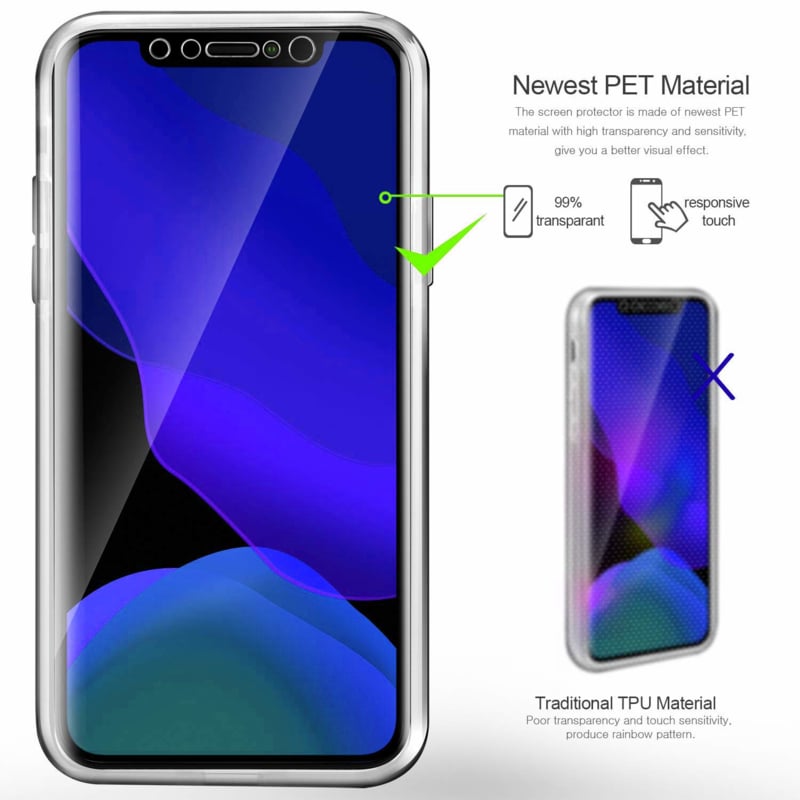 Transparant 360 graden telefoonhoesje voor iPhone 11 Pro Max