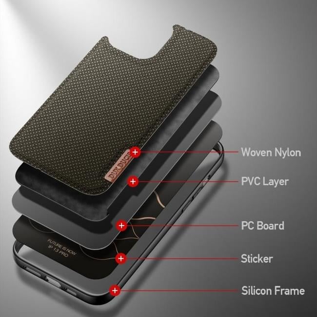 Hybride telefoonhoesje met geweven structuur voor iPhone 13 Pro