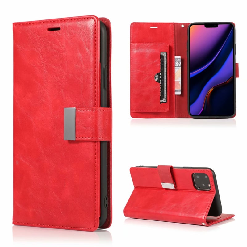 Leren portemonnee hoesje met pasjeshouder voor iPhone 11 Pro Max