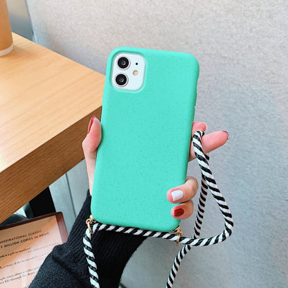 Crossbody TPU Telefoonhoesje met Verstelbaar Koord Mint