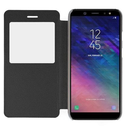 Window view flip cover met smart functionaliteit voor Galaxy A6 (2018)