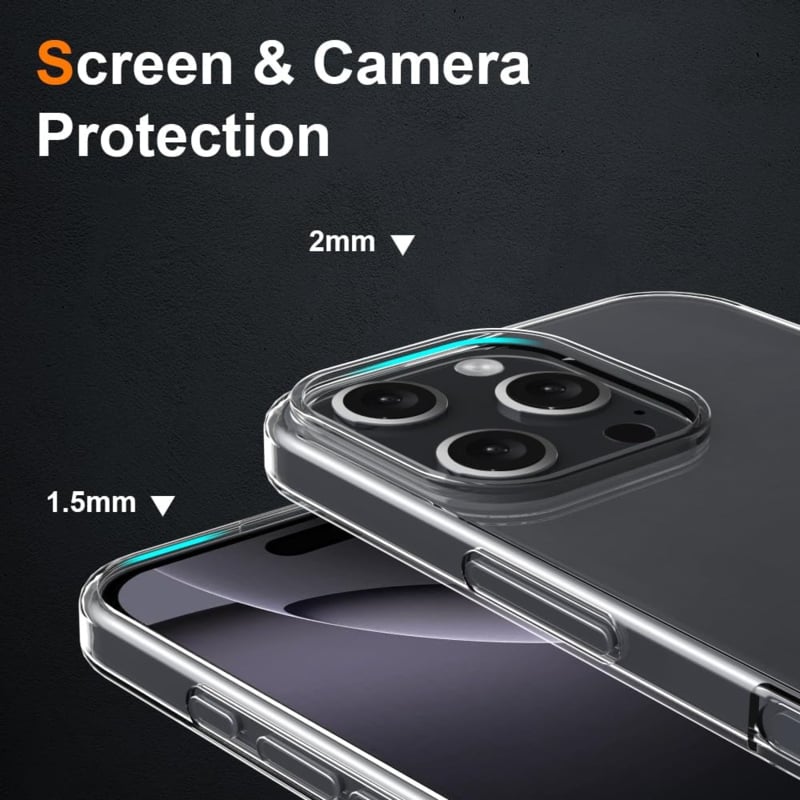 Transparant TPU telefoonhoesje voor iPhone 16 Pro