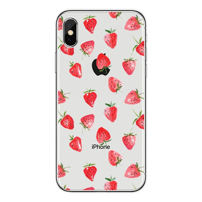 Flexibel TPU hoesje voor iPhone Xs Max met aardbeienprint