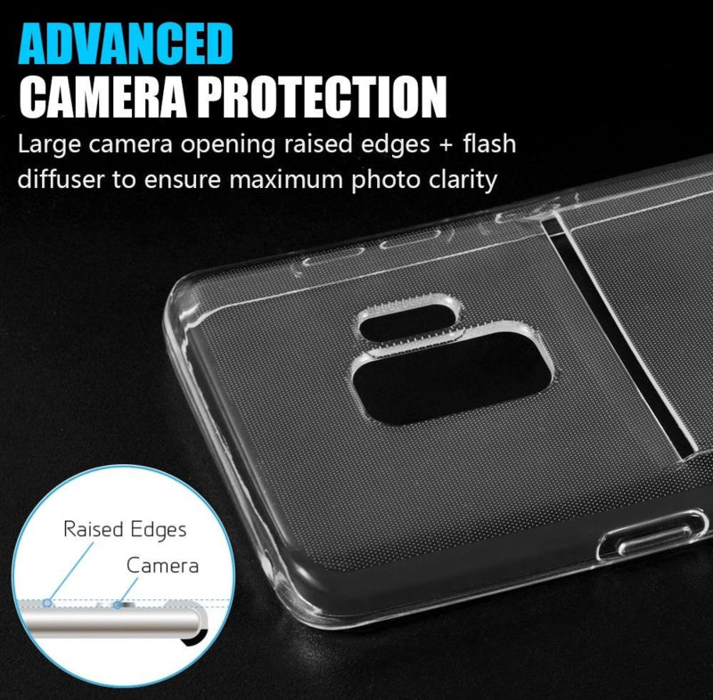 Transparant TPU hoesje met pasjesvakje voor Samsung Galaxy S9