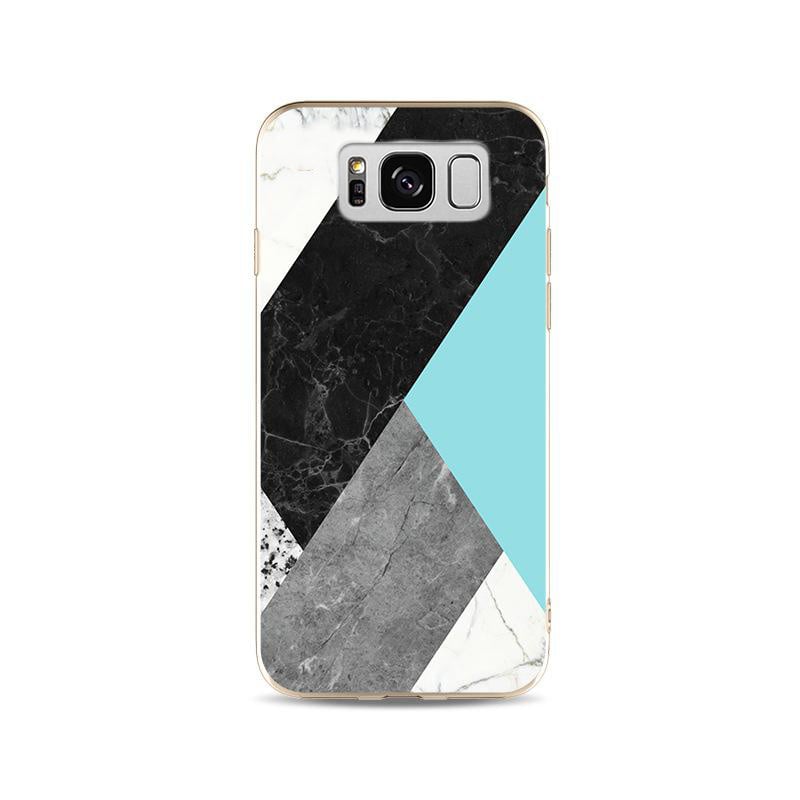 Flexibel TPU telefoonhoesje met geometrisch marmerdesign