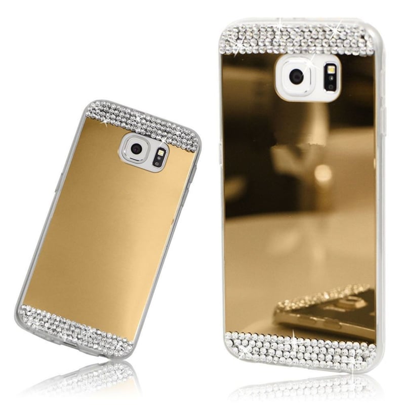 Glitter spiegel hoesje voor Samsung Galaxy S9 Plus met strass-steentjes