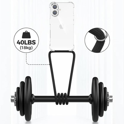 Transparant TPU Telefoonhoesje met Koord voor iPhone 16 Plus