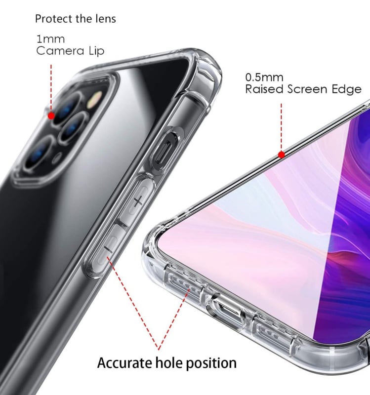 Transparant TPU Telefoonhoesje met Schokbestendige Hoeken voor iPhone 12 Pro Max
