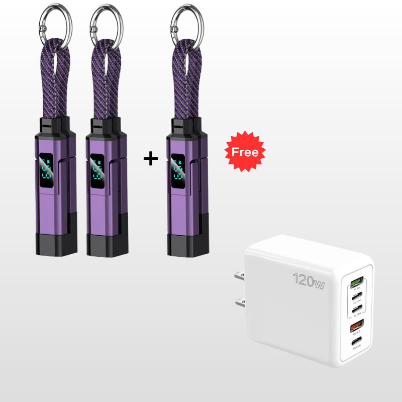 Universele 4-in-1 oplaadkabel met digitaal display