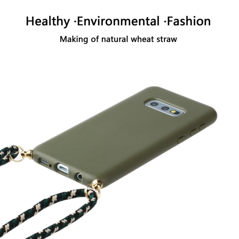 Galaxy S10E TPU hoesje met koord groen