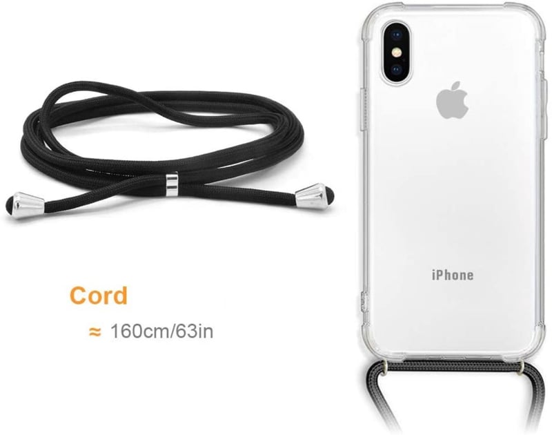 Transparant TPU Telefoonhoesje met Koord voor iPhone X / Xs | 46916062