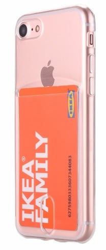 Transparant TPU telefoonhoesje met pasjeshouder voor iPhone 7 / 8 / SE
