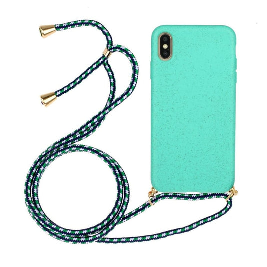 Crossbody TPU telefoonhoesje met verstelbaar draagkoord voor iPhone X / Xs Mint