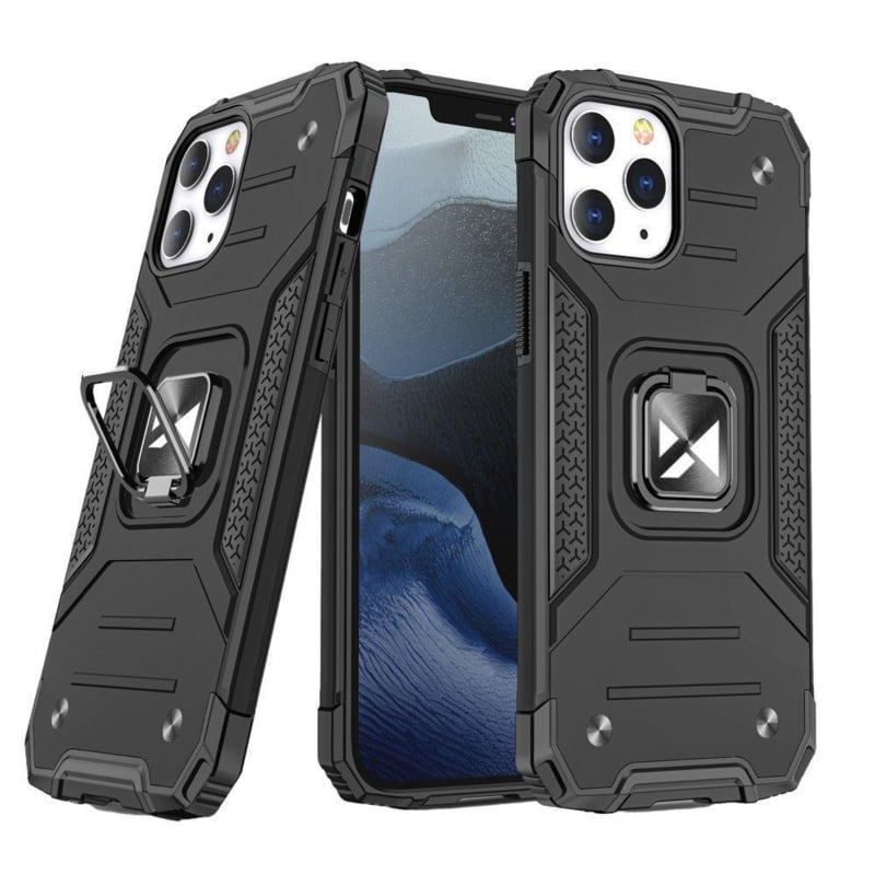 Wozinsky Ring Armor Hoesje voor iPhone 14 Pro Max met Magneet Zwart