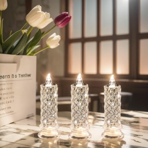 Vlamloze LED Kaarsen met Rozenpatroon Schaduweffect