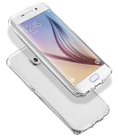 Transparant TPU telefoonhoesje met 360 graden bescherming voor Galaxy S6 Edge