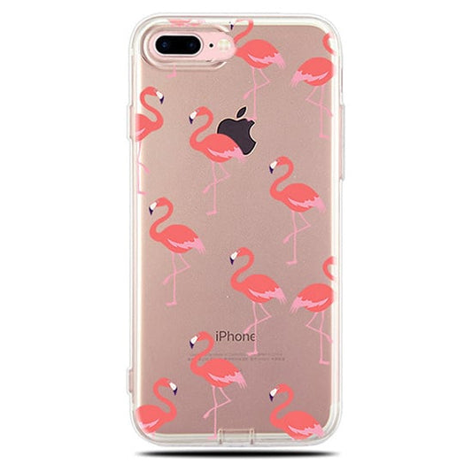 Flexibel TPU telefoonhoesje met flamingo print voor iPhone 7/8 Plus