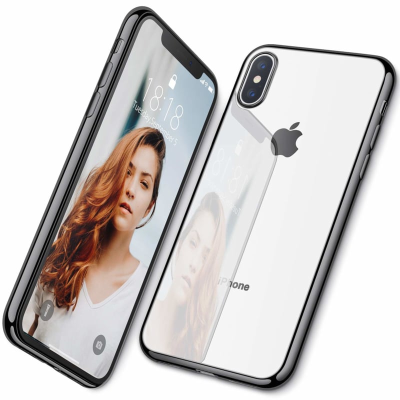 Transparant TPU telefoonhoesje met gegalvaniseerde coating voor iPhone Xs Max