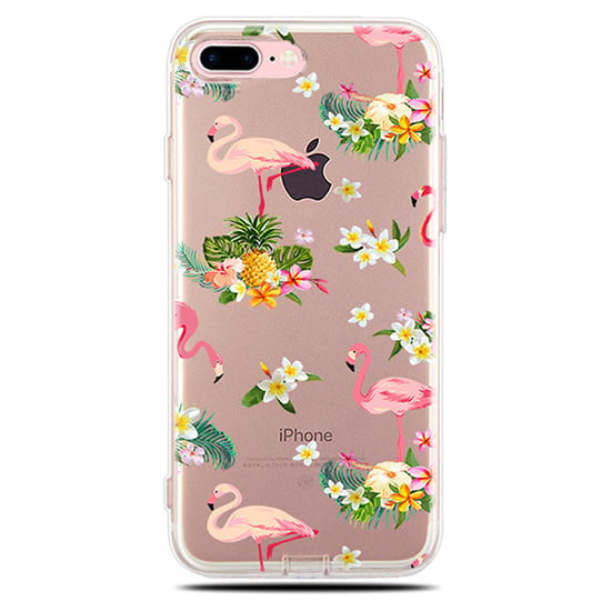 TPU telefoonhoesje met flamingo bloemen print