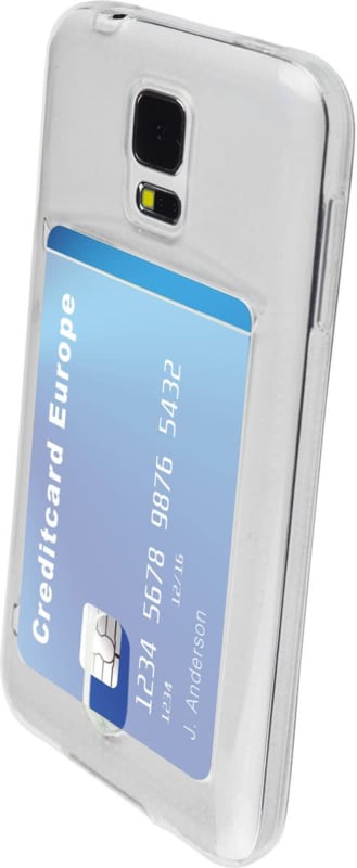 Transparant TPU telefoonhoesje met pasjesvakje voor Samsung Galaxy S5